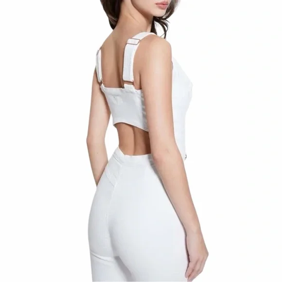 Guess White Zipper Jumpsuit - Picture 3 of 7